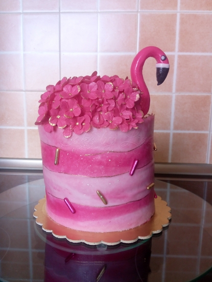Flamingó forma torta