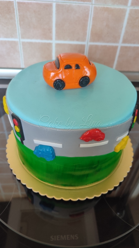 Autós torta 1 éves szülinapra
